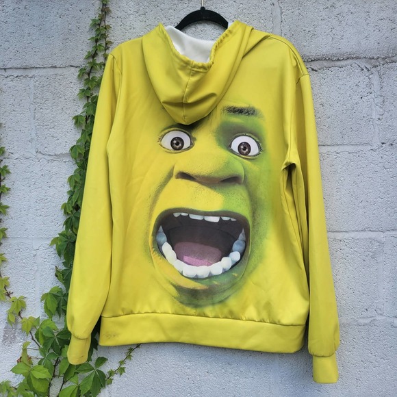 Shrek Double Sided Snot-Yellow Hoodie, Unisex Size L - Picture 6 of 9